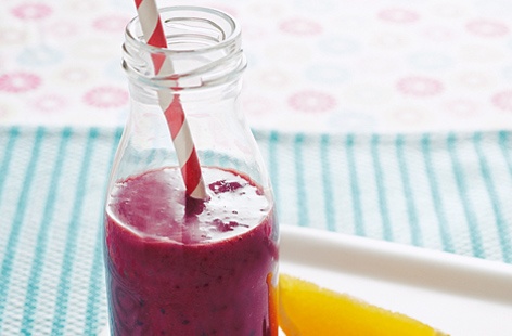 A vegan smoothie made by blitzing fruit, ice and juice or water - it's super simple and utterly delicious.