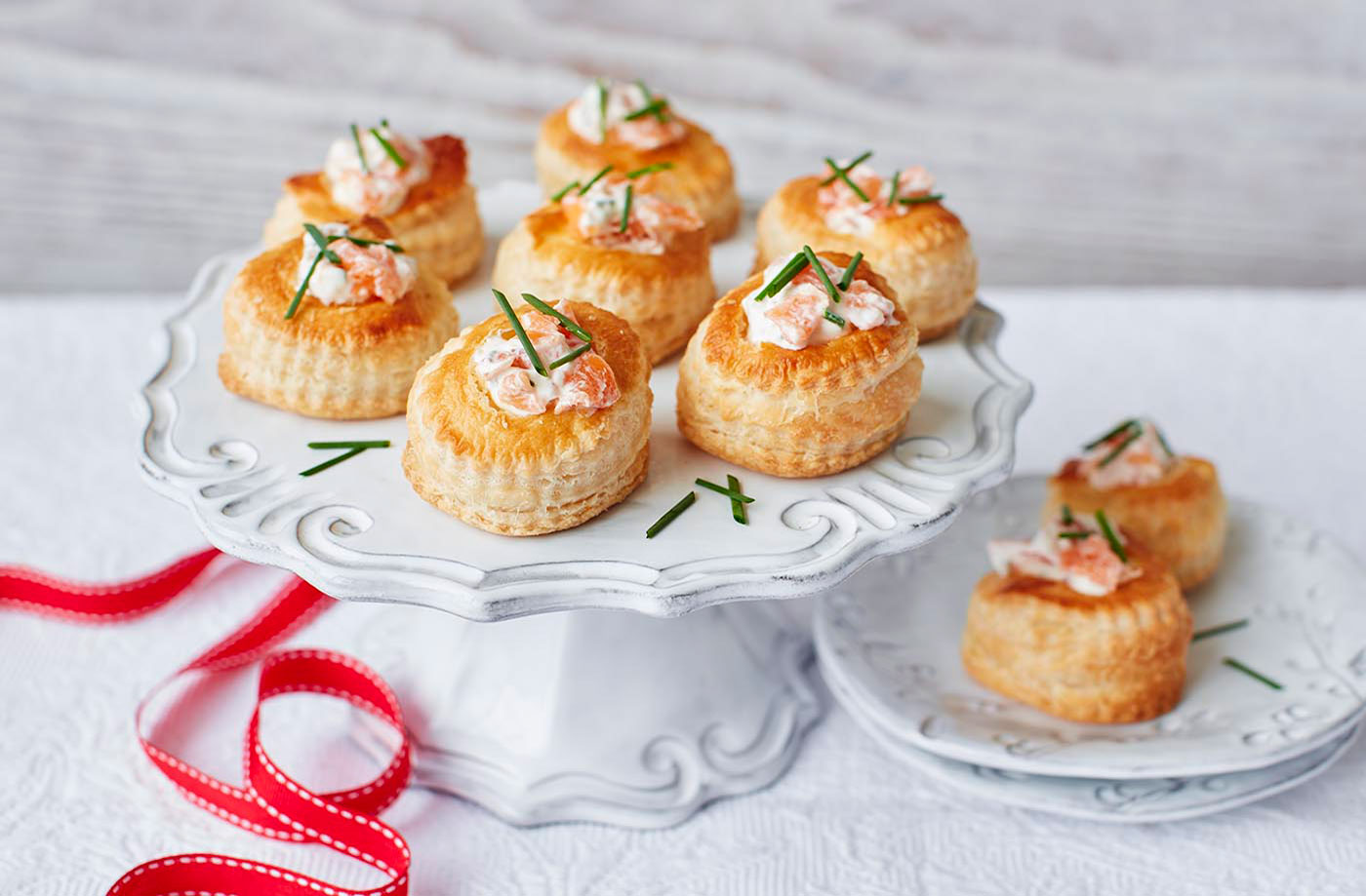 Smoked salmon and chive vol au vents recipe