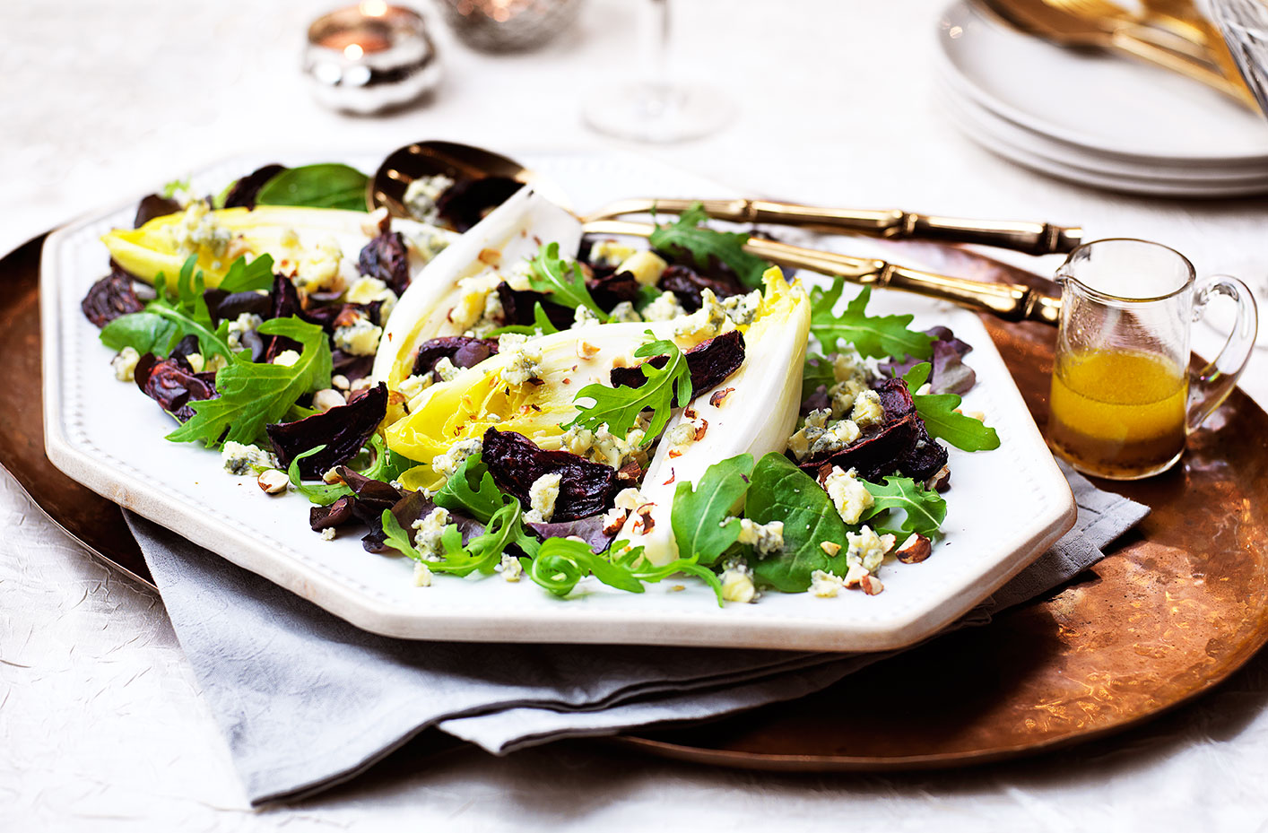 This is not your average salad – packed with sweet roasted beetroot and creamy Stilton, this vibrant dish is perfect for an elegant Christmas supper