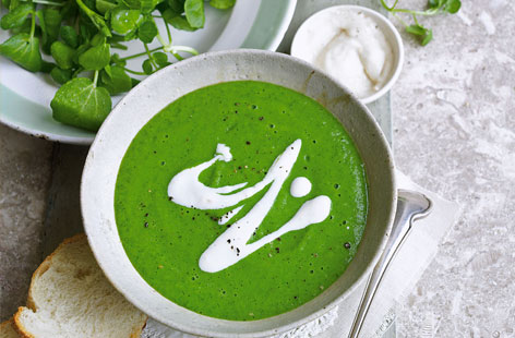 Watercress and pea soup recipe