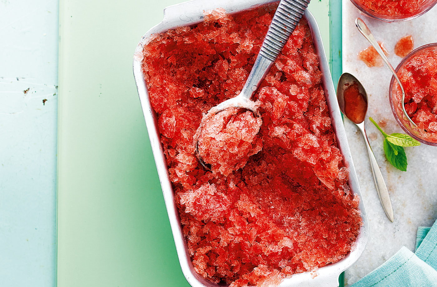 Sour watermelon and mint granita recipe