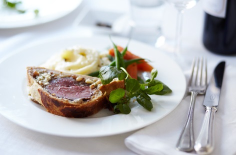 Beef wellington with Stilton recipe