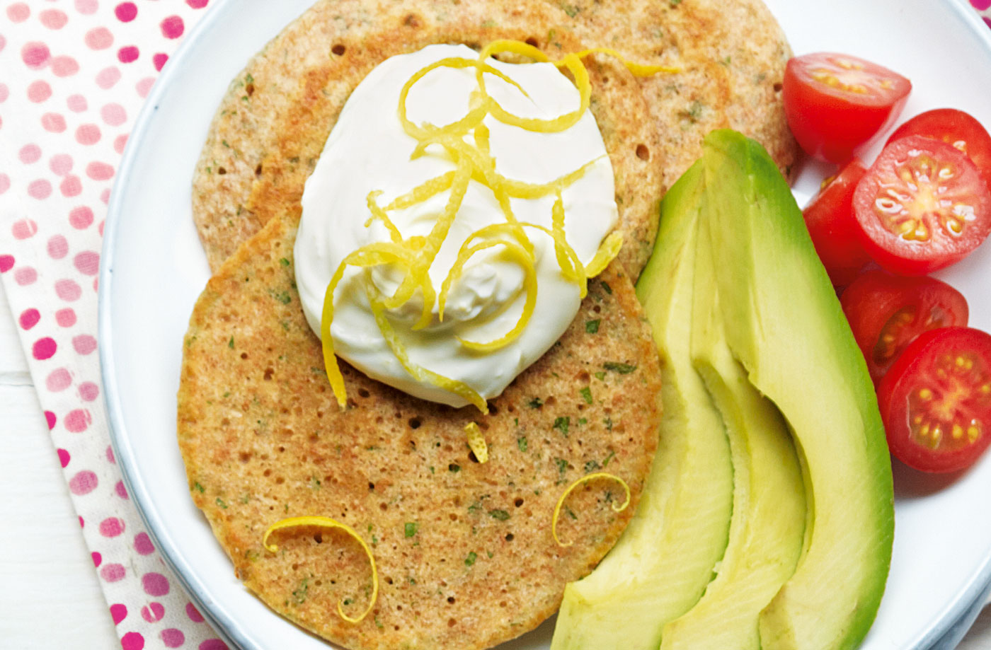 Healthy pancakes with lemon cream cheese recipe