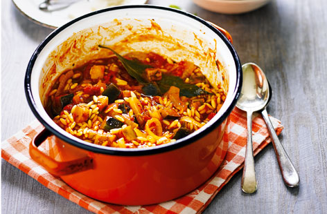 The silky aubergine is paired with tasty orzo pasta to create a warm, hearty dish that is packed full of flavour and texture