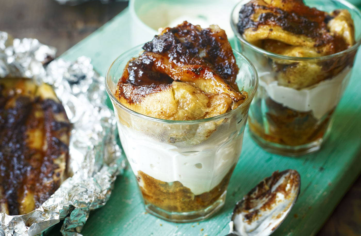 Barbecued banoffee trifles recipe