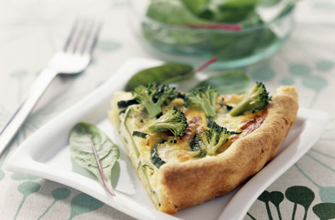 Broccoli and courgette quiche  recipe