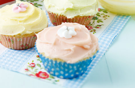 These picture-perfect vanilla cupcakes are a great way to show someone you care.  Dainty and delicious, they're the perfect bake for a special occasion. Don't forget to decorate with the pearl swirls or silver balls, or decorations of your choice, to up the wow factor.
