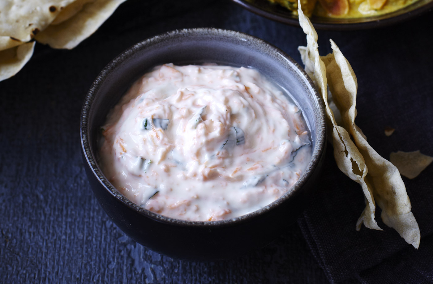 Tesco Finest carrot and mint raita recipe
