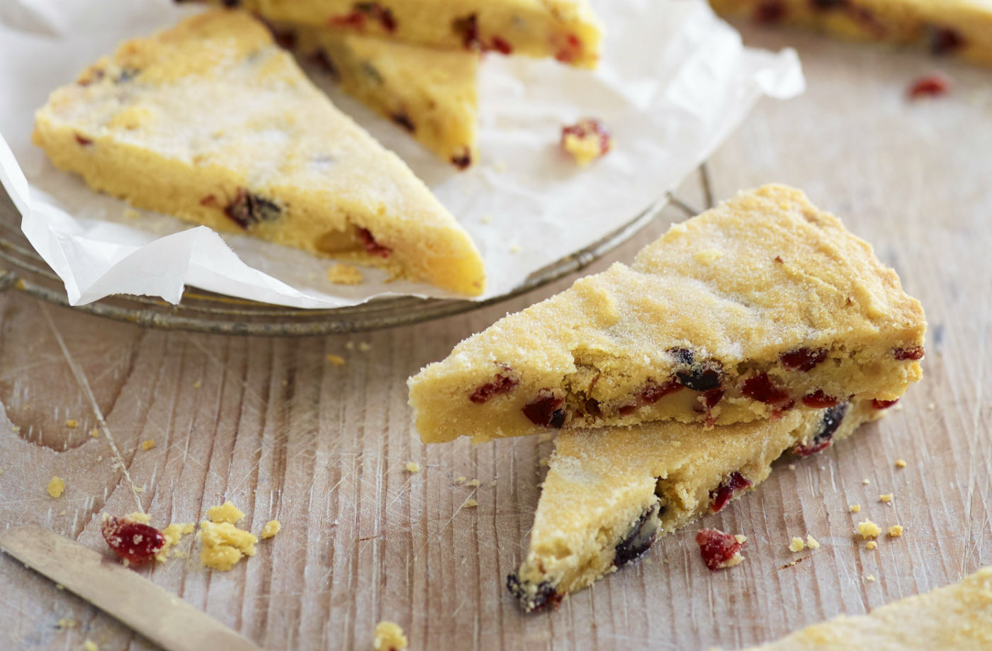 Cherry and cranberry shortbread recipe
