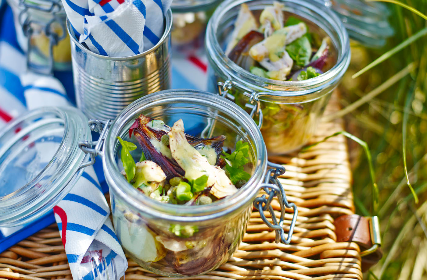 Layered chicken and potato salad recipe