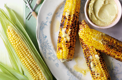 Corn on the cob gets a surprisingly fiery makeover in this delicious recipe. Sure to impress your guests at your next barbecue blowout, crunchy cobs are tossed in aromatic soy sauce and served with a fierce wasabi butter.