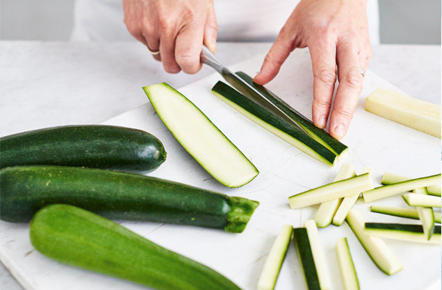 Prep the courgettes