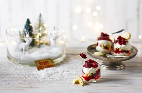 A simple way to turn leftover cranberries and shortbread biscuits into a delicious dessert