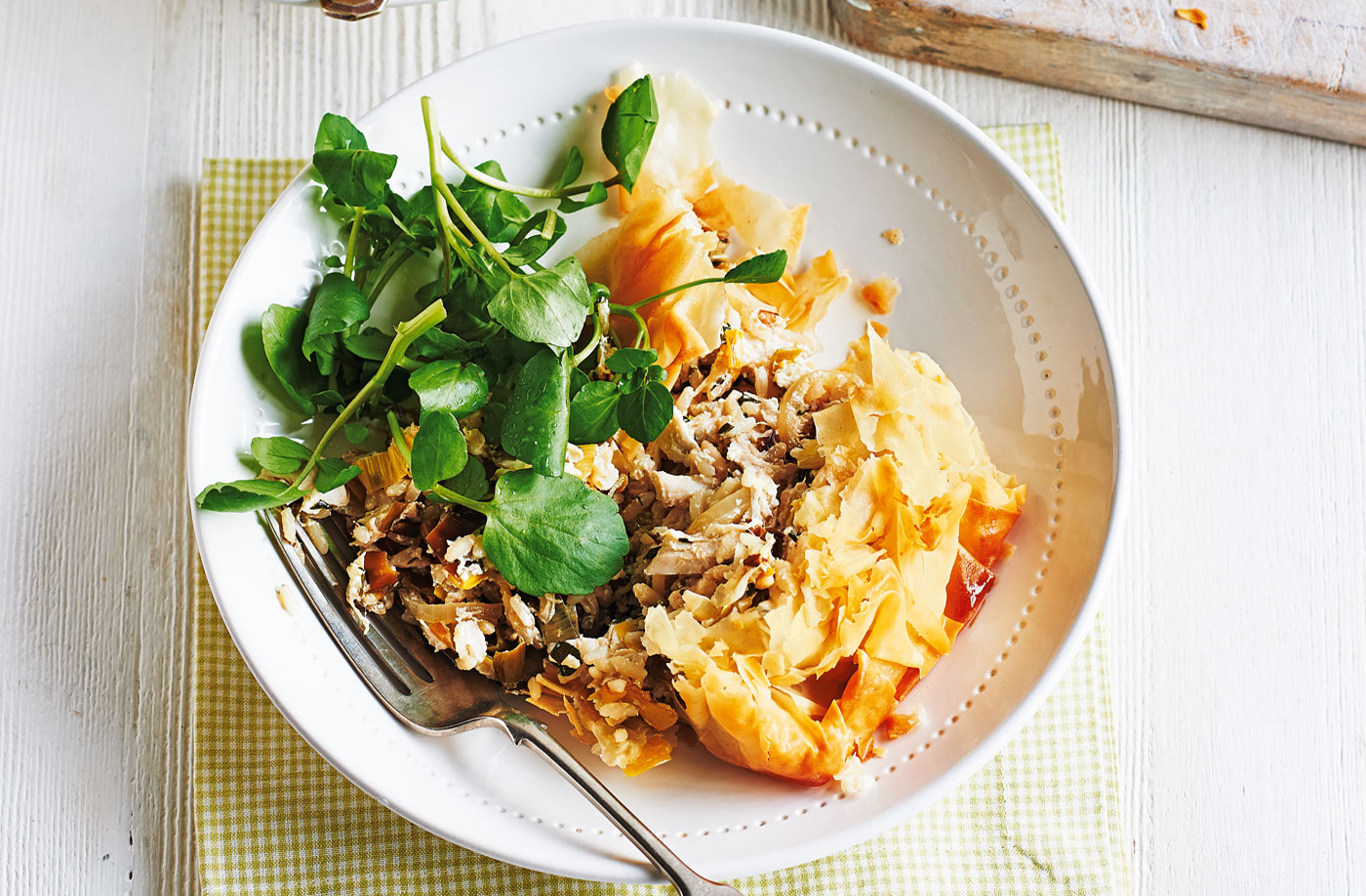 Chicken, leek and tarragon filo pie recipe