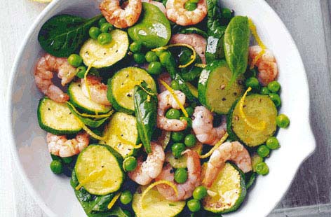 Garlic prawn, courgette and lemon pan fry recipe