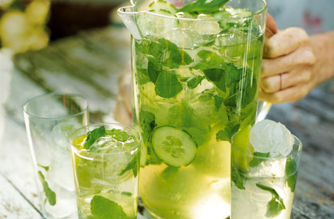Packed full of lime, mint and basil, this thirst quenching green sangria is the perfect drink for summer entertaining.