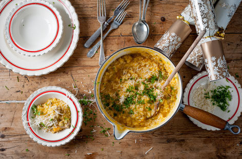 Transform leftover Christmas turkey into this gorgeous risotto, perfect for Boxing Day lunch or an evening supper