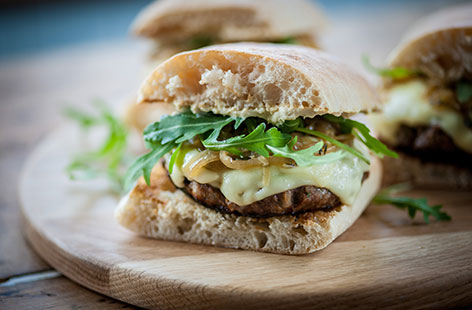 Marcus Wareing's mini beef burgers with houmous recipe