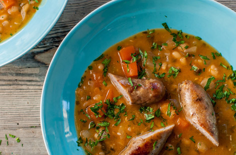 This sausage casserole makes great use of baked beans to make a sticky, tasty one-pot, perfect for midweek dinners
