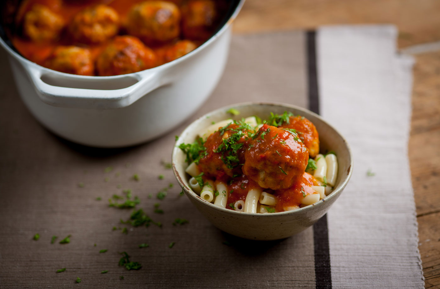 Andy Waters' turkey meatballs with pepper sauce recipe
