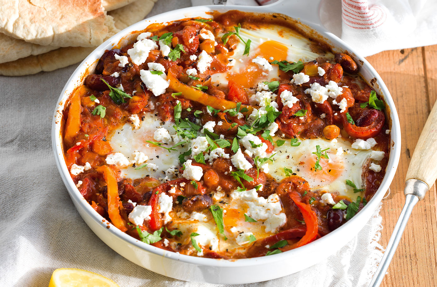 Mixed bean shakshuka recipe