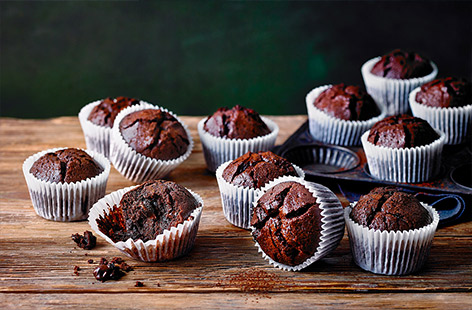 This rich mocha muffin recipe has a secret ingredient - mayonnaise! Sounds unusual, but really works - the mayo can't be tasted in the muffins but keeps them super tender and stops them drying out. Great for making the most of your ingredients for an impromptu bake.