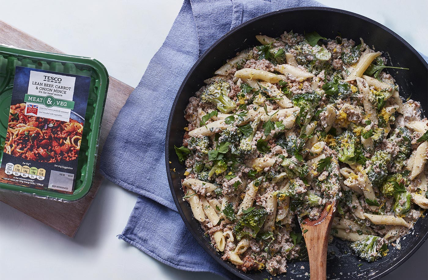 Creamy beef, broccoli and lemon penne recipe