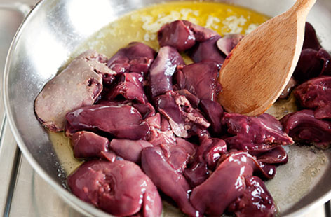 Fry the chicken livers