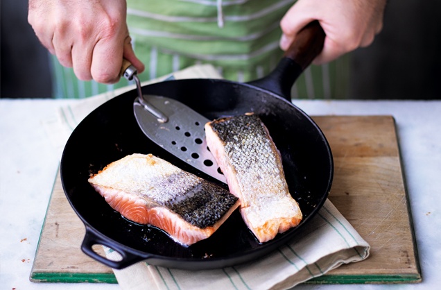 Cook the salmon