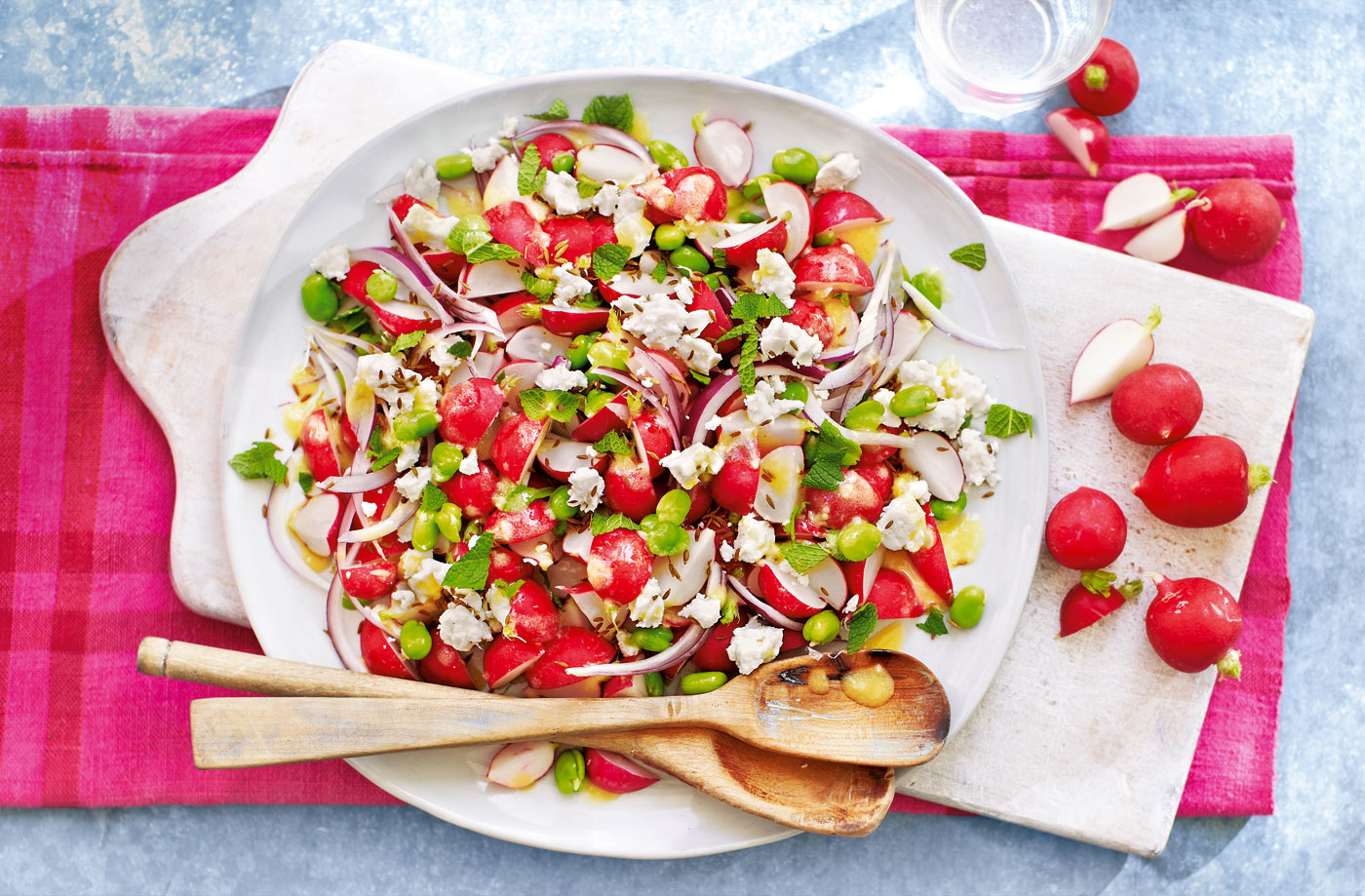 Radish, broad bean and feta salad recipe
