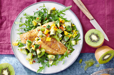 A seasonal kiwi salsa is the perfect accompaniment to smoked mackerel.