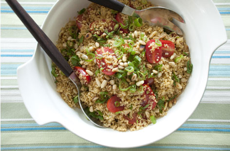 Spiced couscous salad with toasted pine nuts recipe