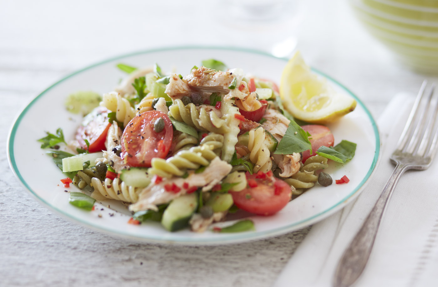 Spicy chicken pasta salad  recipe
