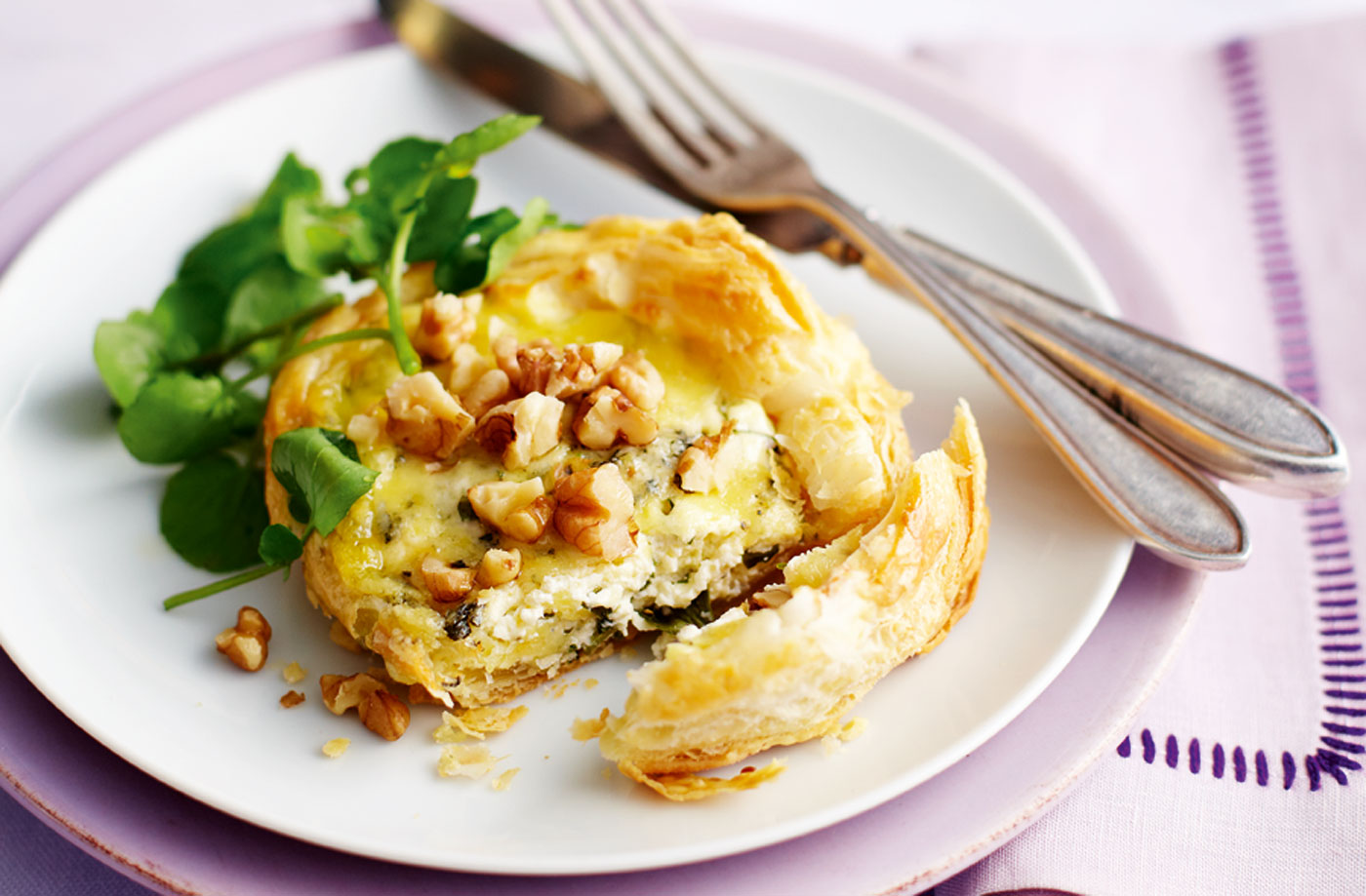 Stilton and watercress tartlets recipe