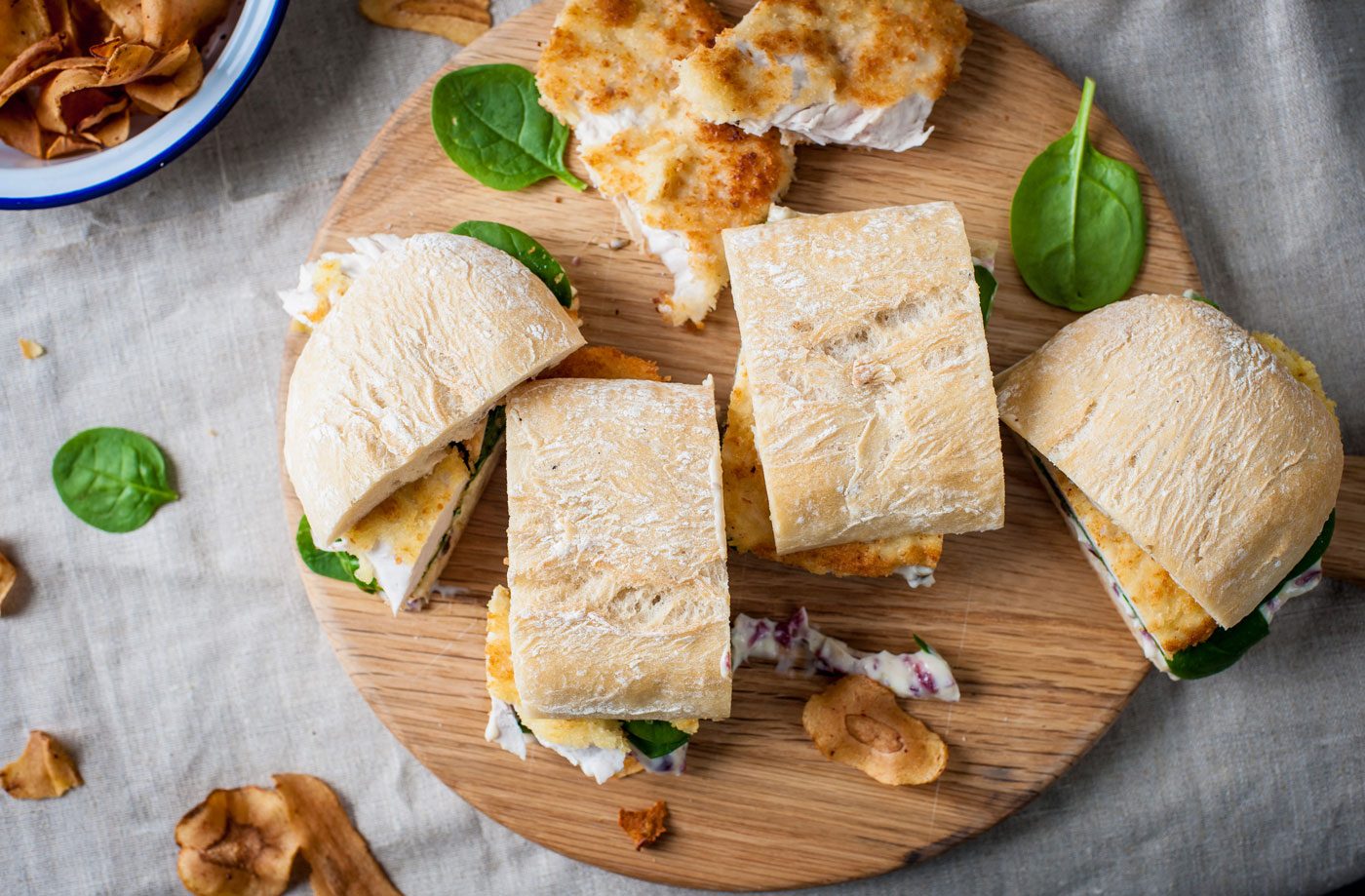 Luke Tipping's turkey schnitzel sandwich  recipe