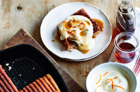 Wake up to these gorgeous banana waffles - you don't even need a waffle iron to make this sweet breakfast treat