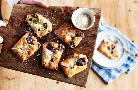 Blueberry and coconut pastries